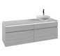 V&B Waschtischunterschrank Legato 160x50x50cm, Waschtisch rechts, mit LED-Beleuchtung, White Wood