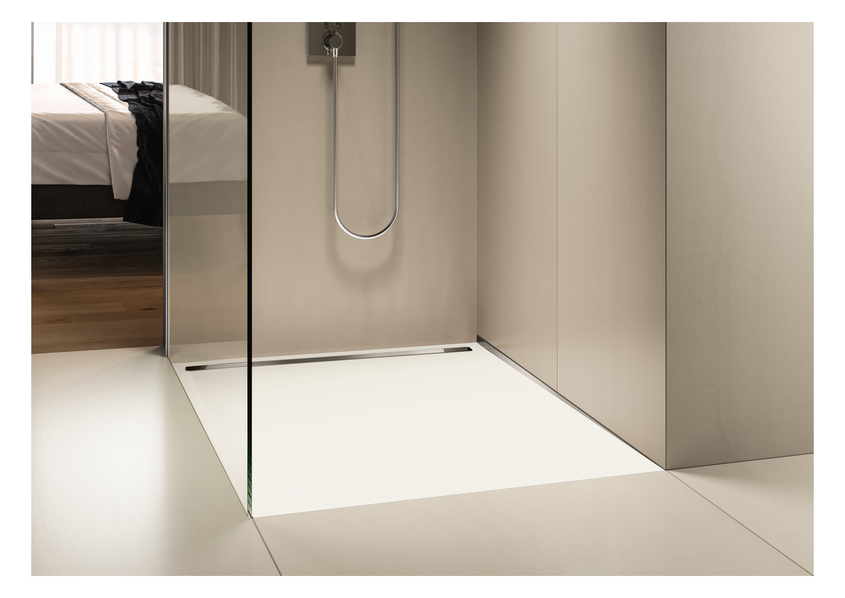 Kaldewei Duschwanne NEXSYS 2625 80x160cm, bodeneben, Perl-Effekt, schwarz