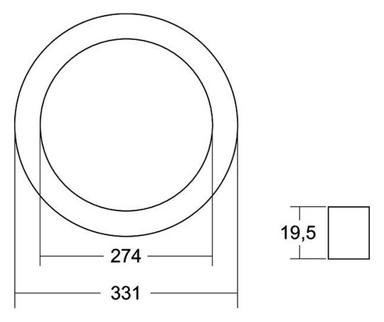 Dekorelement chr glz Alu Ø330mm