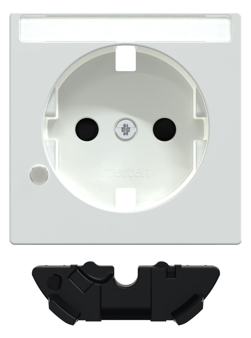 Steckdose 1f akws glz System M UP m.BS IP20 aktivweiß