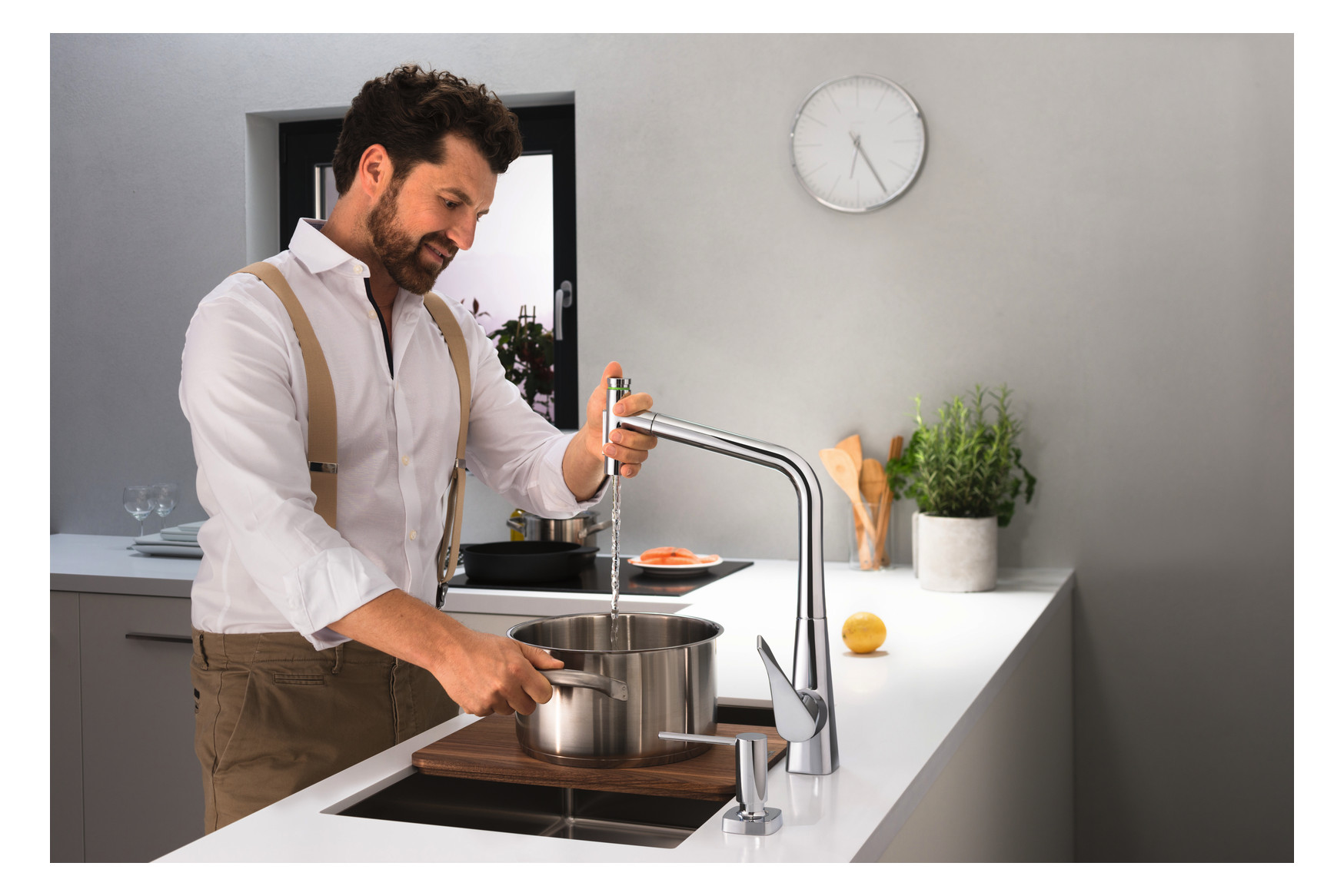 hansgrohe Spültisch-Einhebelmischer 320 Metris Select M71 mit Ausziehbrause, 2jet, sBox, chrom