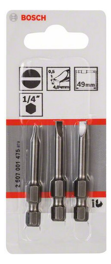 Bit 4mm Sechsk/Schlitz L= 6,4mm(1/4) 4x0,5mm L=49mm 1/4Zoll