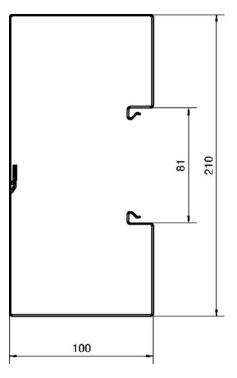 Geräteeinbaukanal ST 210x100mm vz GEB-K 14870qmm 2000mm