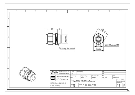 HART Kabelverschraubung M20, 19000005180 
