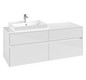 V&B Waschtischunterschrank Collaro 140x54,8x50cm, Waschtisch links, glossy white