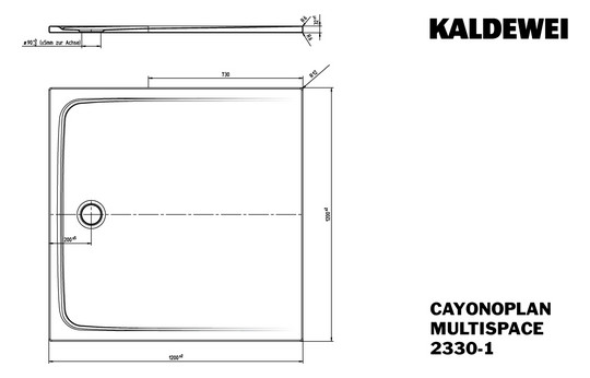 Kaldewei Duschwanne CAYONOPLAN Multispace-2330-5 120x120x1,7cm, mit Wannenträger, Secure Plus, Schallschutz, cool grey90