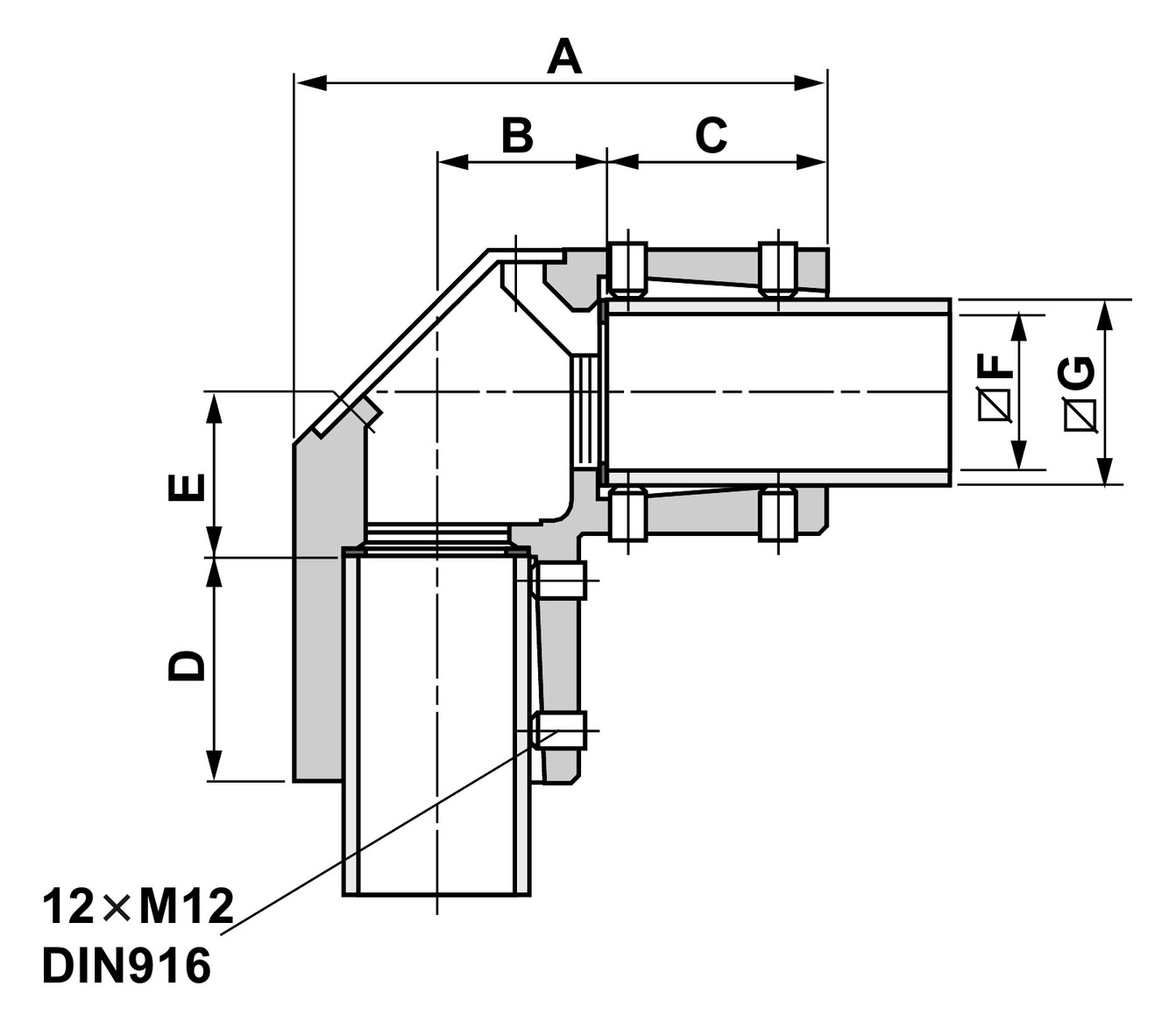 Tragarm-Komponente Metall gr RAL7040