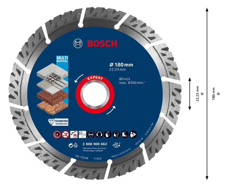 Diamant-Trennscheibe 180x12mm f.Beton Geeignet für Beton/Betonstein