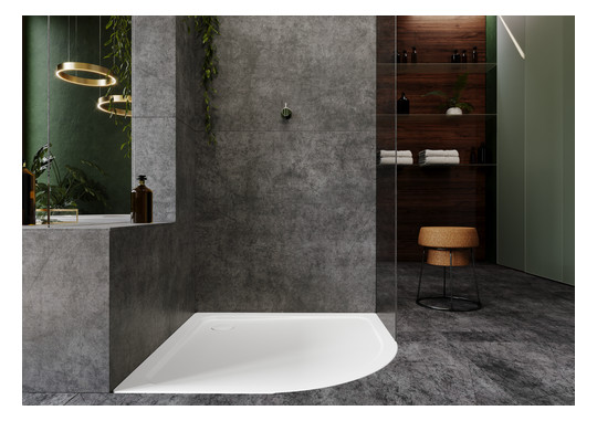 Kaldewei Duschwanne ARRONDO 871-2 90x90x6,5cm, mit Träger, Antislip Perl-Effekt, schwarz