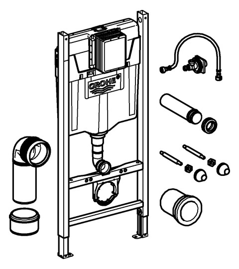 GROHE WC-Element Rapid SL Projekt BH 1,13 m, mit Spülkasten GD 2, 6-9 l