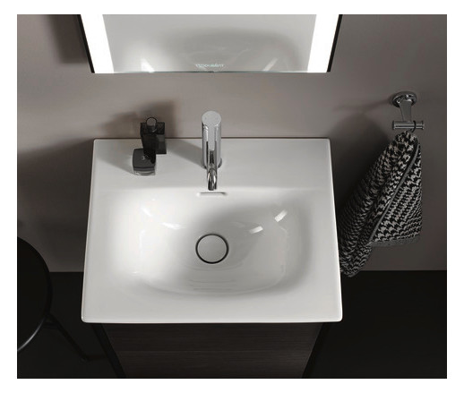 Duravit Möbel-Handwaschbecken Viu 53x43cm, mit Überlauf, Hahnlochbank, mit Hahnloch, weiß WonderGliss