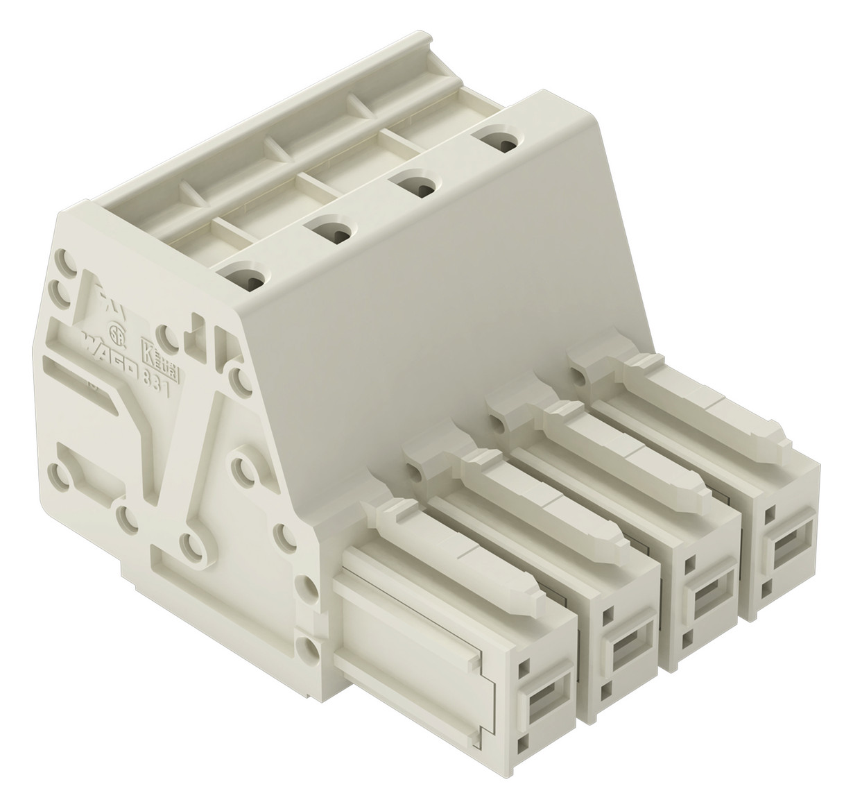 Verbindungsklemme 4p lgr Serie 831 41A 0,5-10qmm Thermopl 7,62mm Federzugans