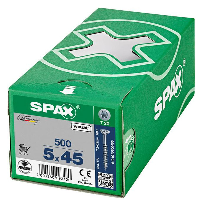 Bild Universalschraube Senkkopf 5x45mm,Teilgw,Innensechsrund T20,WIROX - SPAX-1