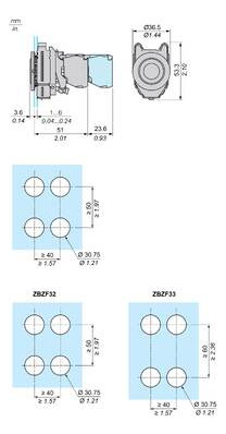 Drucktaster or rnd Ø30,5mm 1S 1Ö IP66 fl Geeignet für Beleuchtung Tastend