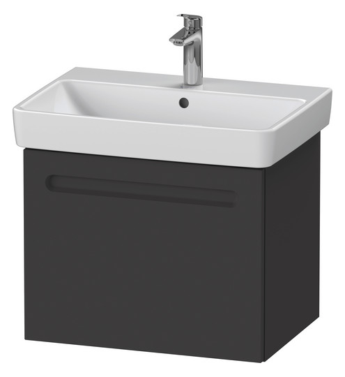 Duravit Waschtisch-Unterschrank No. 1 59 x 42,6 x 47,8 cm, Graphit Matt, 1, Schubkasten, 1 Auszug, wandhängend