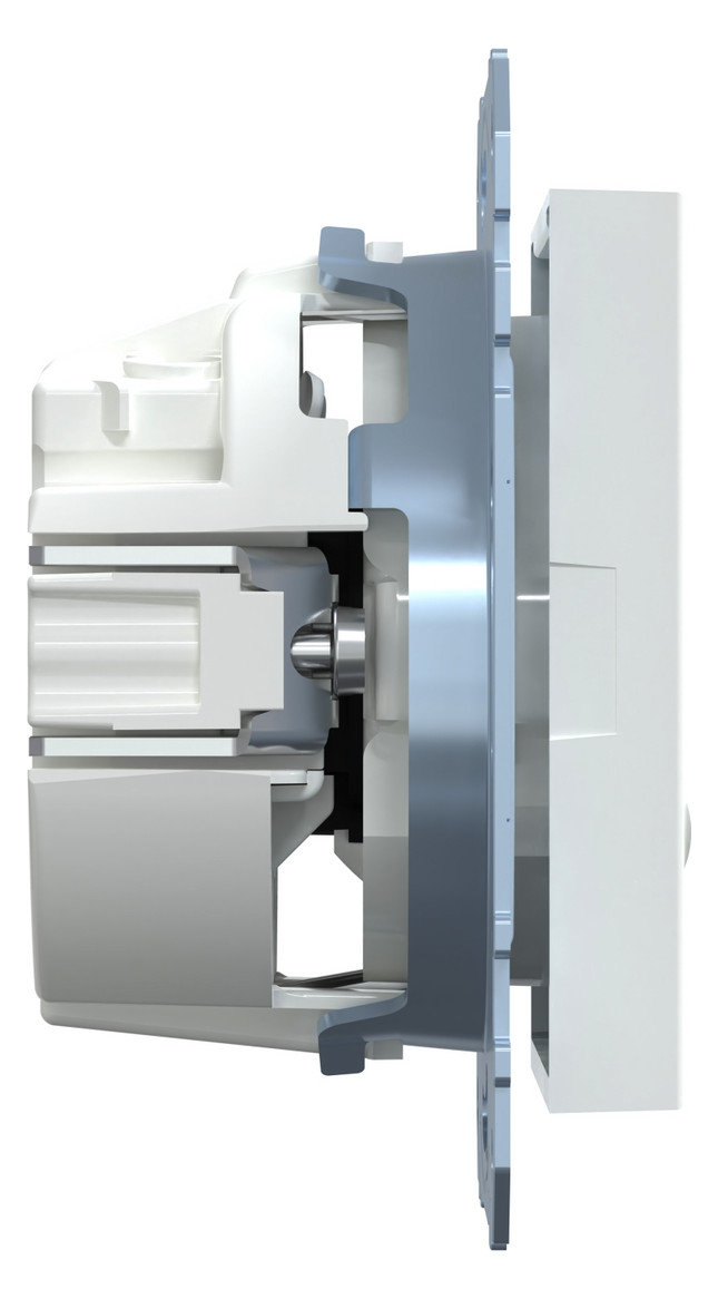 Steckdose 1f akws glz System M UP m.BS IP20 aktivweiß