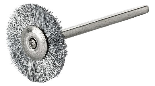 LESSMANN-Miniatur-Rundbürste, Edelstahl gewellt -...