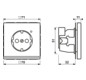Steckdose 1f out_pal UP m.OL m.BS IP20 outremer-pale Mit Orientierungslicht