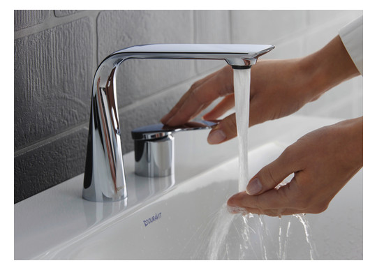 Duravit 2-Loch-Waschtisch-Armatur M D.1 Ausladung 148mm, ohne Zugstangen-Ablaufgarnitur, schwarz matt