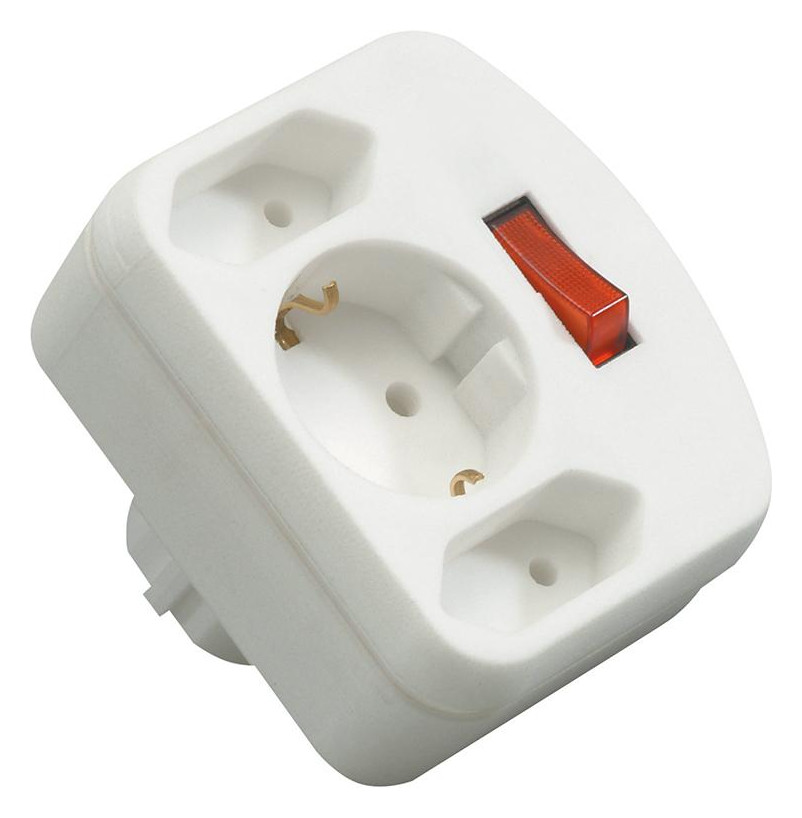 Bild Adapter mit Schalter 2+1-fach weiß REV R EV-0
