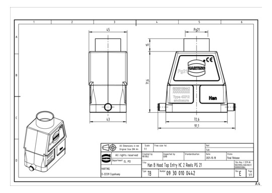HART Tüllengehäuse           09300100442 