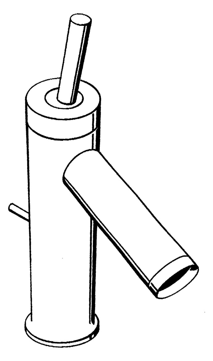 hansgrohe Waschtisch-Einhebelmischer 90 Axor Starck Ausladung 112mm, mit Pin-Griff, mit Zugstangen-Ablaufgarnitur, polished black chrome