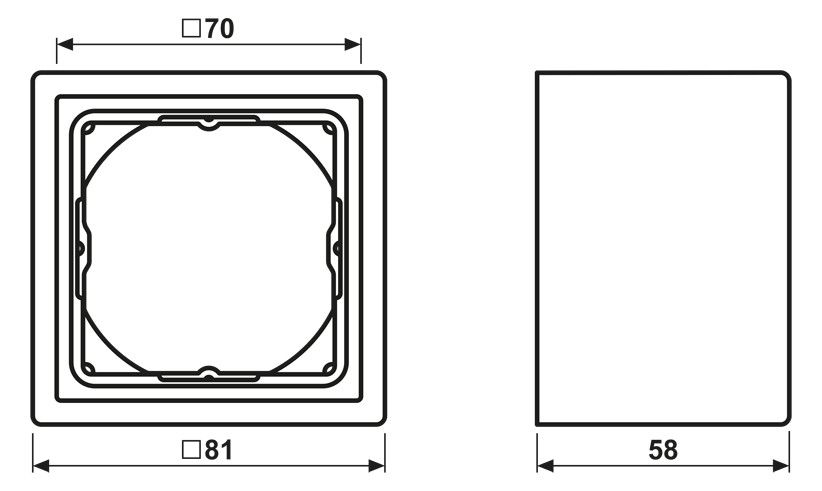 Einbaurahmen 1f aws glz Kst f.GEB-K Thermopl
