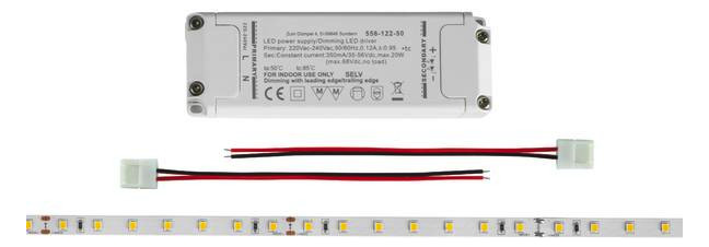 LED-Lichtband 4,8W/m ws 3100K 70Stk/m IP20 DC LED nicht austauschbar 5000mm LED-Lichtband 4,8W/m ws 3100K 70Stk/m IP20 DC LED nicht austauschbar 5000mm