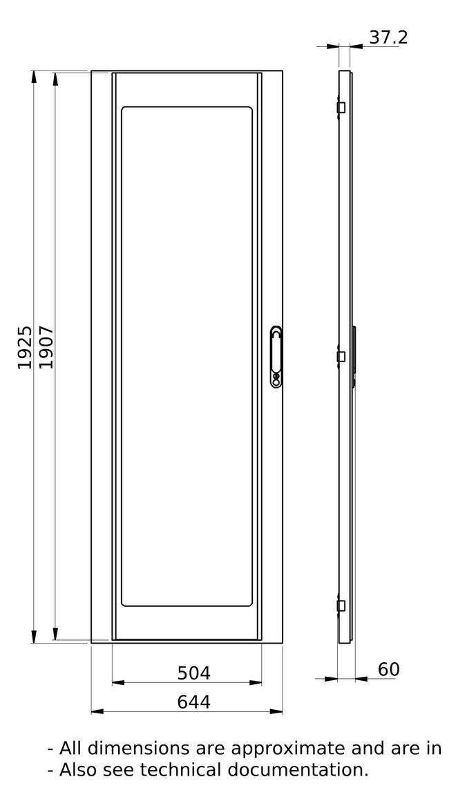 Sichttür IP30 Glas H2000xB650xT30mm