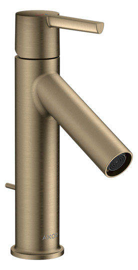 hansgrohe Waschtisch-Einhebelmischer 100 CoolStart Axor Starck Ausladung 103mm, mit Hebelgriff, Zugstangen-Ablaufgarnitur, brushed nickel