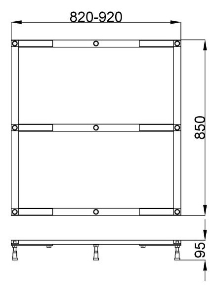 Hoesch Untergestell Muna für 90/100 x 90 cm