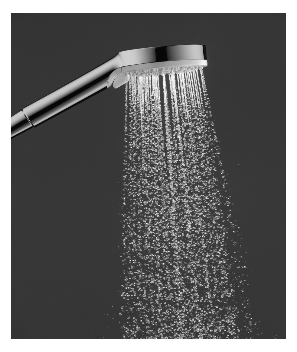 hansgrohe Brausesystem Crometta 959 mm Brausestange, weiß/chrom, Vario, mit Thermostat, 13,8 l/min