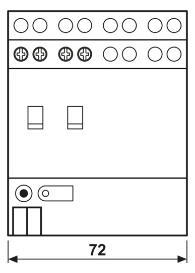 Schaltaktor KNX REG 4TE 2Ausg 16A 3680W 21-32V Vor Ort-/Handbedienung