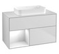 V&B Waschtisch-Unterschrank Finion 100x60,3x50,1cm, Regal links Glossy white lacquer, White matt lacquer