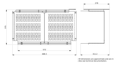 Trennwand Schrank ST 650mm 3HE 600mm RAL9003