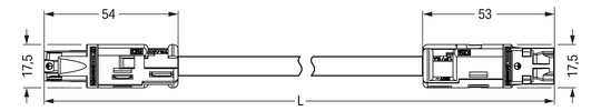 Systemverbindung 3p Serie 774 H05Z1Z1-F 3x2,5qmm L1000mm ws Buchse Stecker hfr