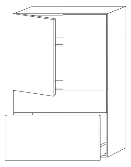 SA Mittelschrank 2morrow (G2276) 1105x700x350 Schwarz-Matt