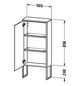 Duravit Halbhochschrank XSquare 50x23,6x113,6cm, stehend, Tür links, Eiche schwarz