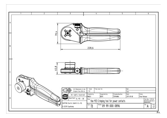 HART M23 Crimpzange für      09990000896 