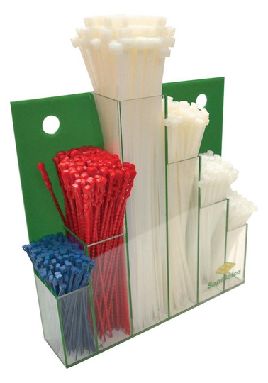 SapiSelco-Kabelbinder-Sortiment - 600-teilig, Wanddisplay