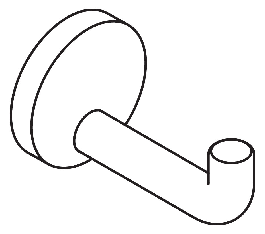 HEWI Einzelhaken 477 100mm, rubinrot