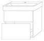 SA Waschtischunterbau mit Auszügen 3way (BS767) 593x600x437 Schwarz-Matt