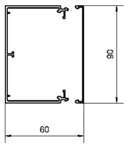 Leitungsführungskanal Kst 60x90x2000mm ver-ws LF-K unbeh RAL9016