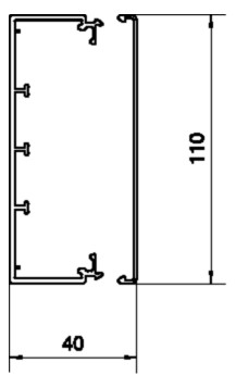 Leitungsführungskanal Kst 40x110x2000mm ver-ws LF-K unbeh 3115qmm RAL9016