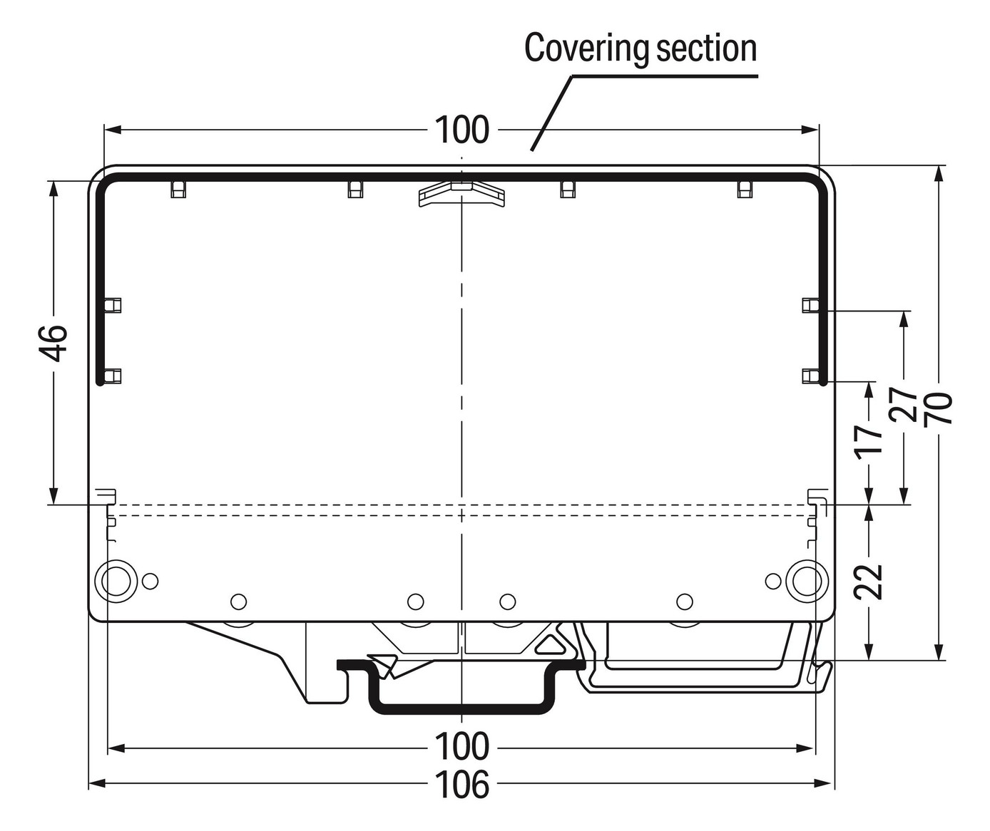 Elektronik-Leergehäuse Serie 288 IP20 64,5x8,75x85mm Kst unbeh RAL7042