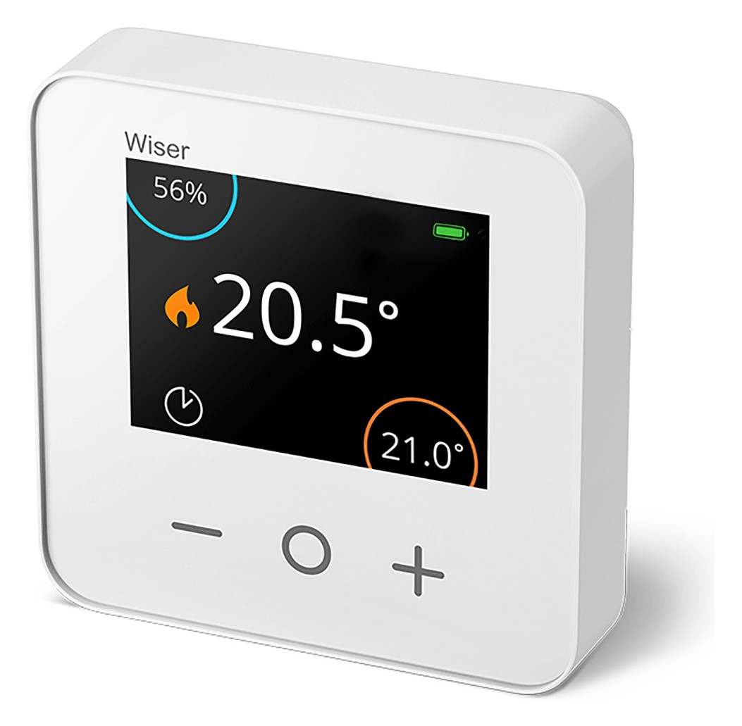 Raumtemperaturregler AP Wiser Funkb ws glz Basis+m.Geh Mit Vor-Ort Bedienung
