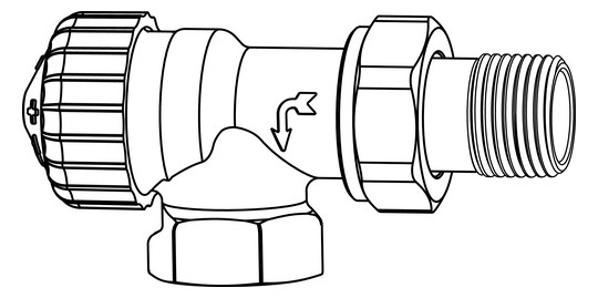 Heimeier Thermostat-Ventilunterteil V-exact II Rp 1/2 x R 1/2, Axial, stufenlose Voreinstellung, Rotguss vernickelt