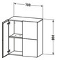 Duravit Halbhochschrank L-Cube 70x36,3x80cm, 2 Türen, graphit supermatt