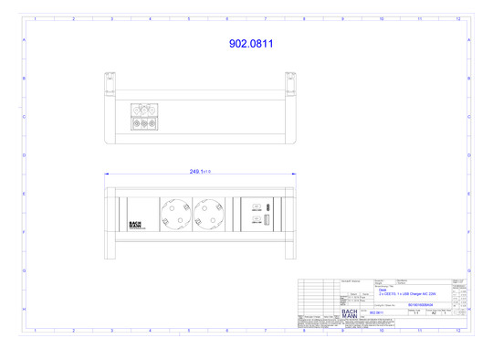Bachmann DESK 2xCEE7/3 1xUSB    902.0811 