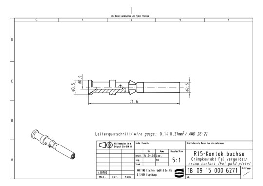 HART R 15 Kontaktbuchse-C Fe 09150006271 